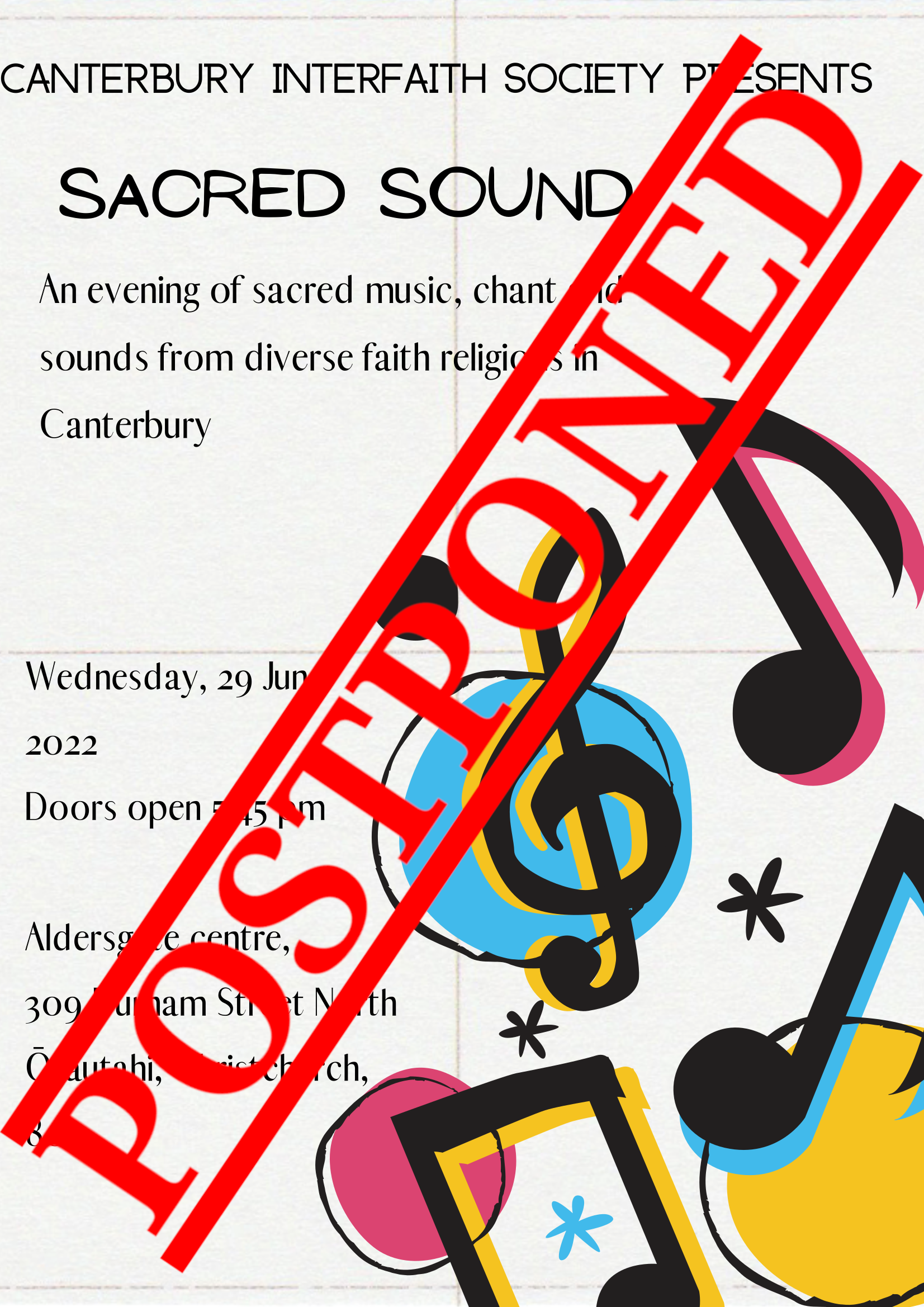 Sacred Sound Postponed